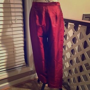 M.X.I. Red 100% Silk Pants 8P Petite